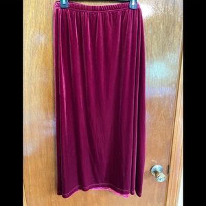 Crushed red velvet maxi skirt, Roamans, size 3x